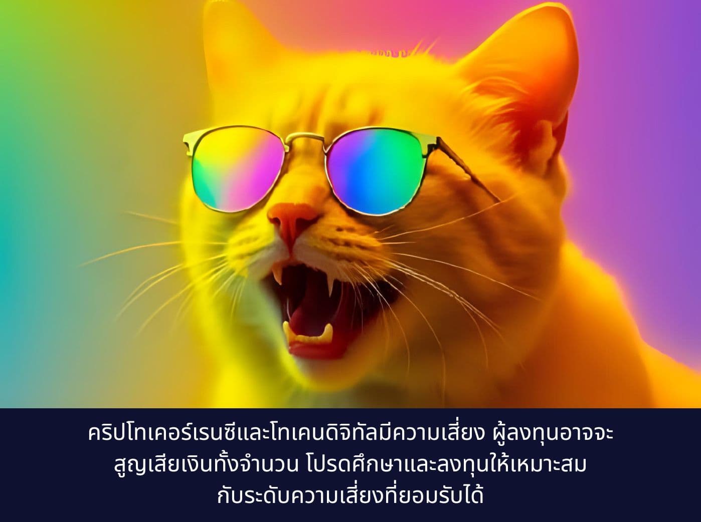 cat with rainbow glasses